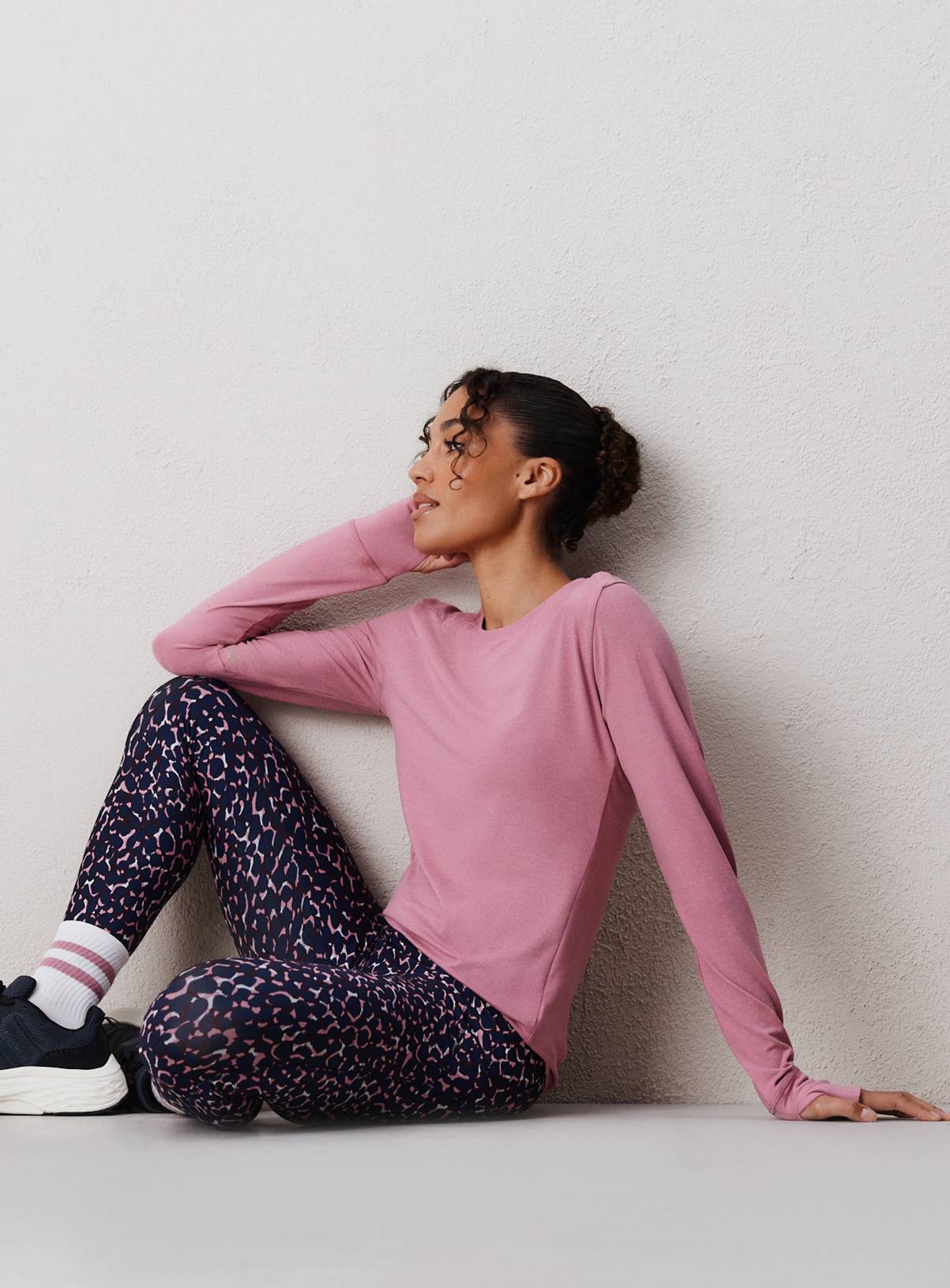 REAKTIV Light Pink Long Sleeve Soft Touch Marl Top L - Image 4